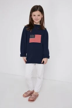 Kid's Navy Americana Sweater