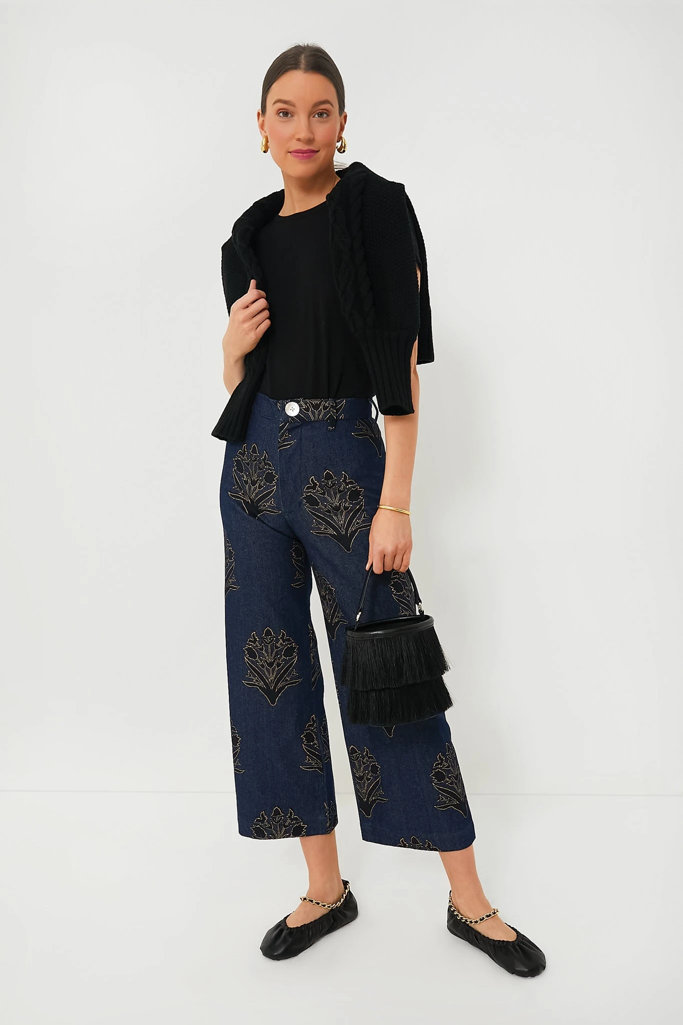 ULLA JOHNSON Noir Leather Ballet Flats With Chain 5 ULLA JOHNSON Noir Leather Ballet Flats With Chain - Image 5