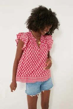 Vineyard Vines Lighthouse Red Tile Ruffle Top -Outfit And Shoe Sales Store bl07OPgaTKLrFaMTqDFTFLYBRM5KKUUj 1 6c35bb7d 0f23 49a6 9251 f6a2d4e229e8