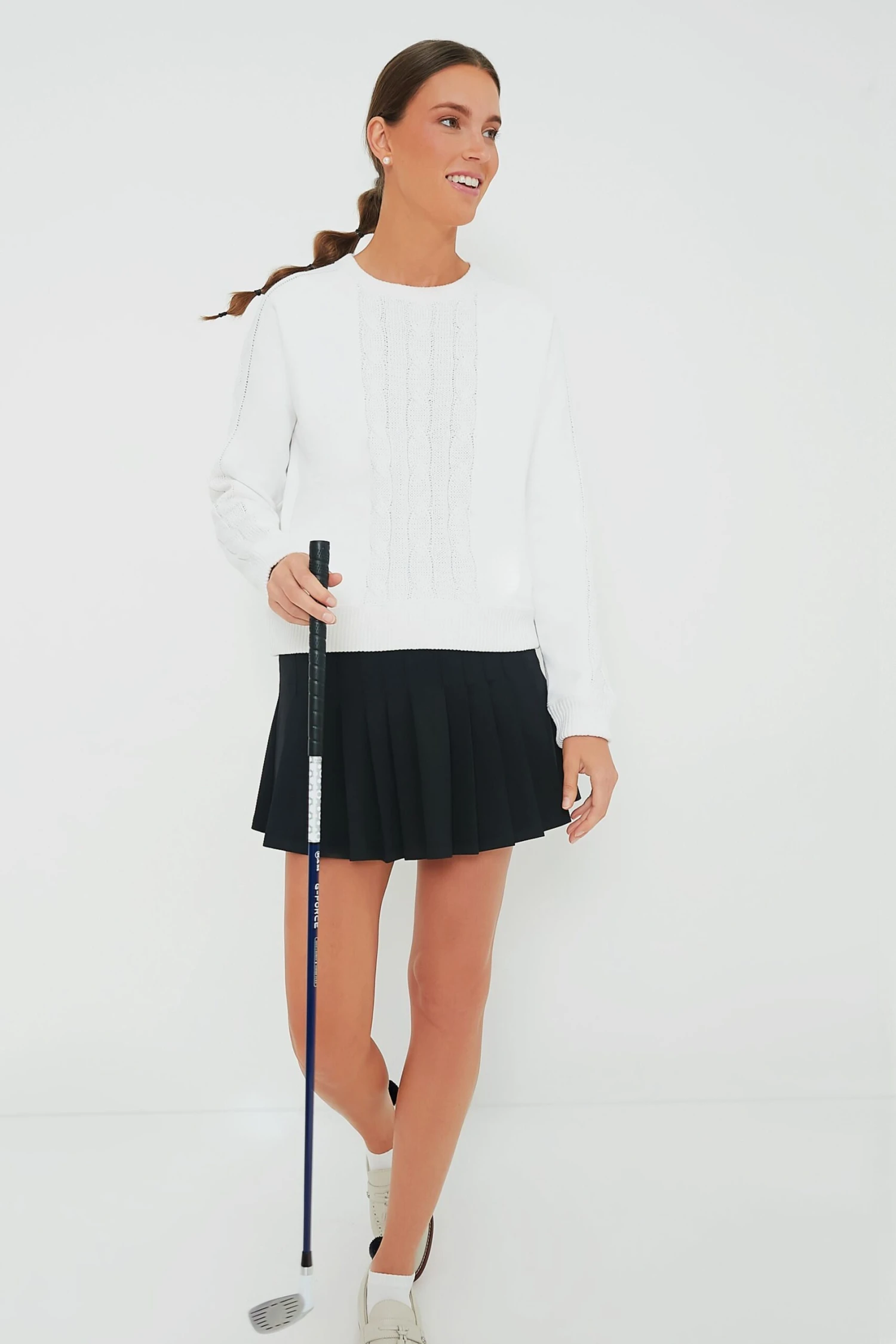 White Cable Knit Reid Sweatshirt 3 White Cable Knit Reid Sweatshirt - Image 3