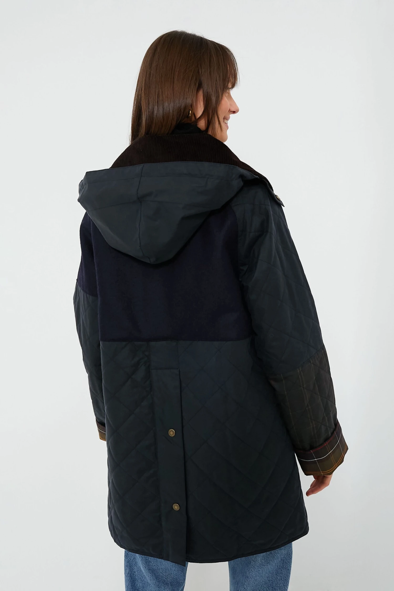Navy Classic Barbour Ganni Burghley Jacket 4 Navy Classic Barbour Ganni Burghley Jacket - Image 4