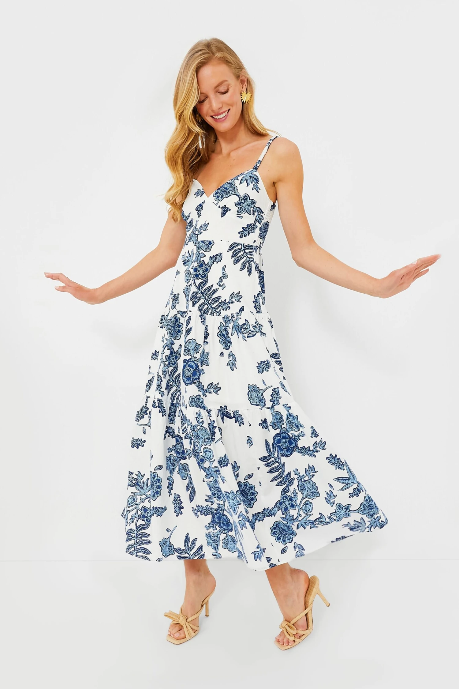 Blue Multi Plunge Maxi Dress 1 Blue Multi Plunge Maxi Dress