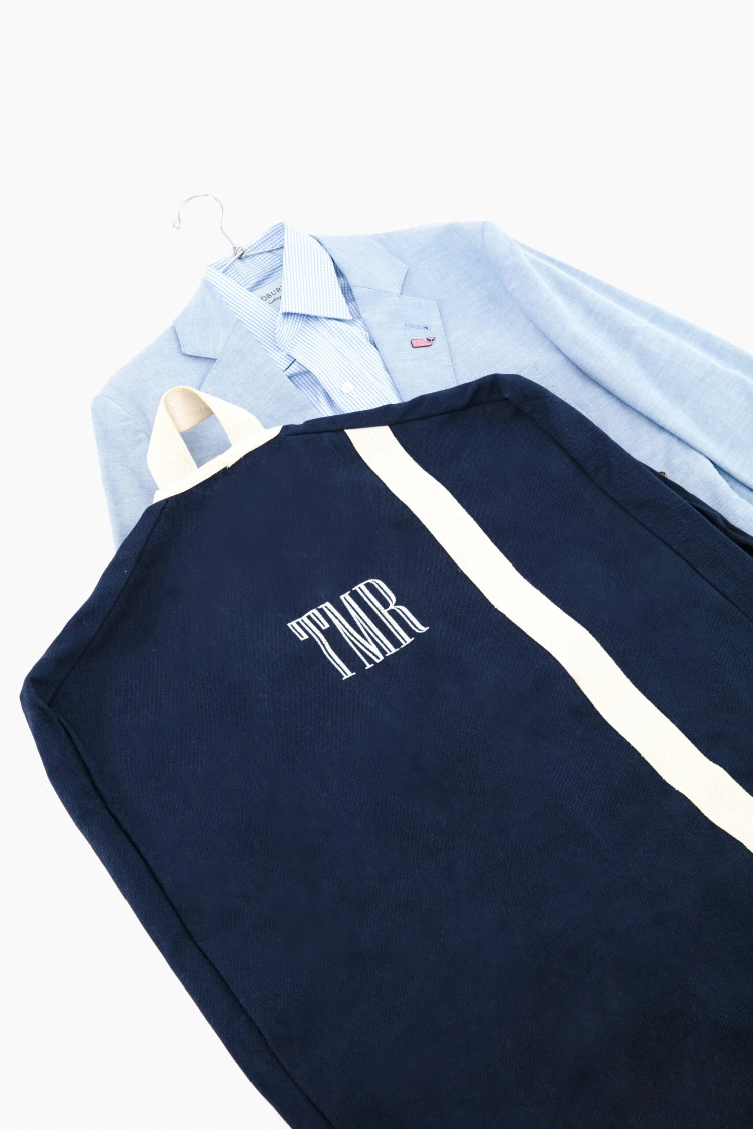 Navy Canvas Garment Bag 2 Navy Canvas Garment Bag - Image 2