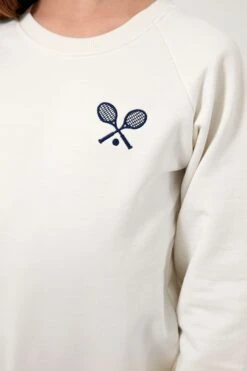 White Sweatshirt With Navy Tennis Rackets -Outfit And Shoe Sales Store csokAlnjErU1wo6ZnK4NmT204uD7qVut 1