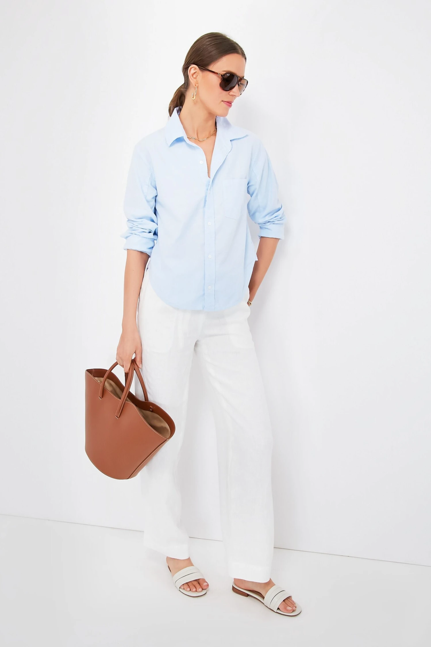 CITIZENS OF HUMANITY Oxford Blue Kayla Shrunken Shirt 2 CITIZENS OF HUMANITY Oxford Blue Kayla Shrunken Shirt - Image 2