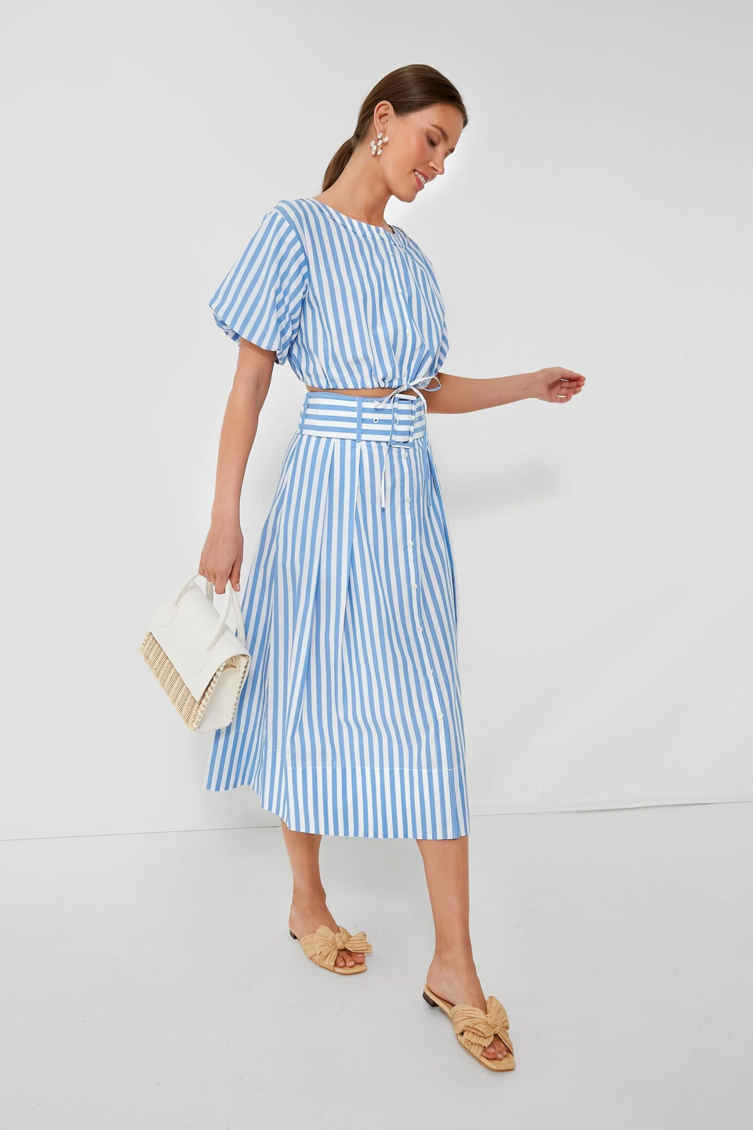 Staud Sea Stripe Kingsley Skirt 2 Staud Sea Stripe Kingsley Skirt - Image 2