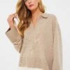 Stone Cashmere Ally Polo Pullover