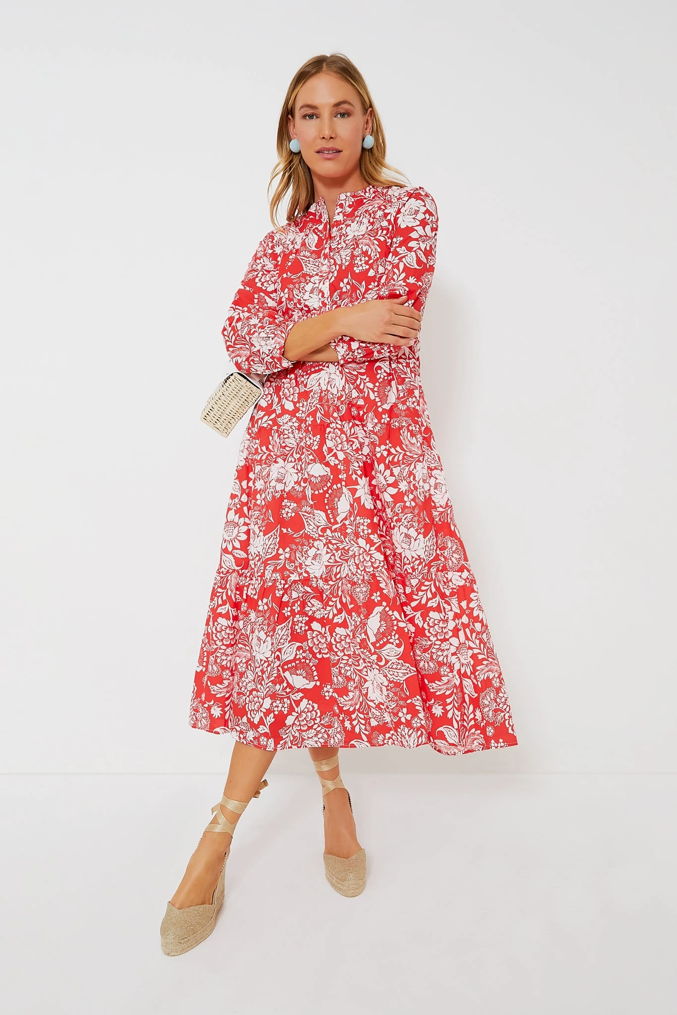 Red Floral McCauley Midi Dress 1 Red Floral McCauley Midi Dress