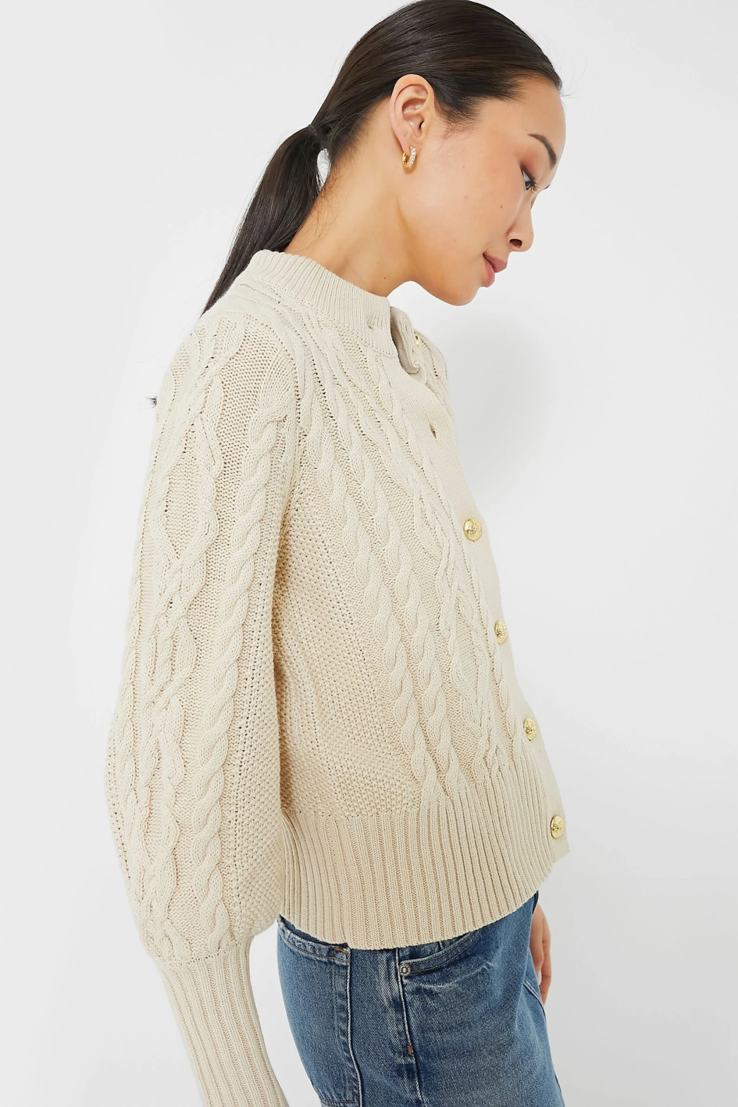 Sandstone Cotton Colette Cardigan 3 Sandstone Cotton Colette Cardigan - Image 3