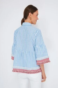 Savannah Stripe Quarter Length Crawford Blouse -Outfit And Shoe Sales Store e1VylNGxVGNHIxnaoUfxPRFNYwO9KIl2 1