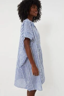 Blue Stripe Emerson Short Caftan -Outfit And Shoe Sales Store eTiKERiviar6TReyA9G6LYnsyP9WEqxJ 1
