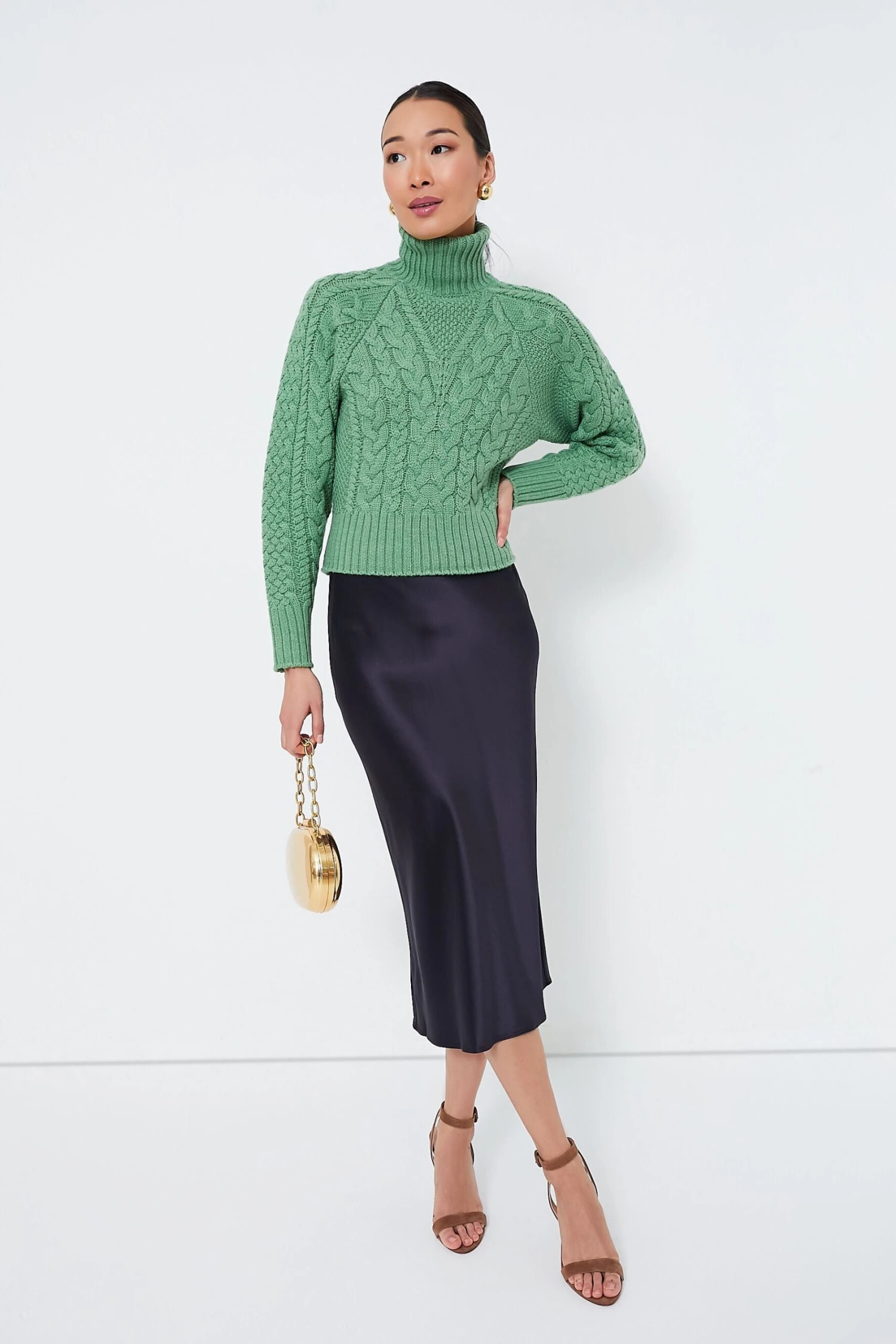 Green Melange Otis Cashfeel Sweater 2 Green Melange Otis Cashfeel Sweater - Image 2