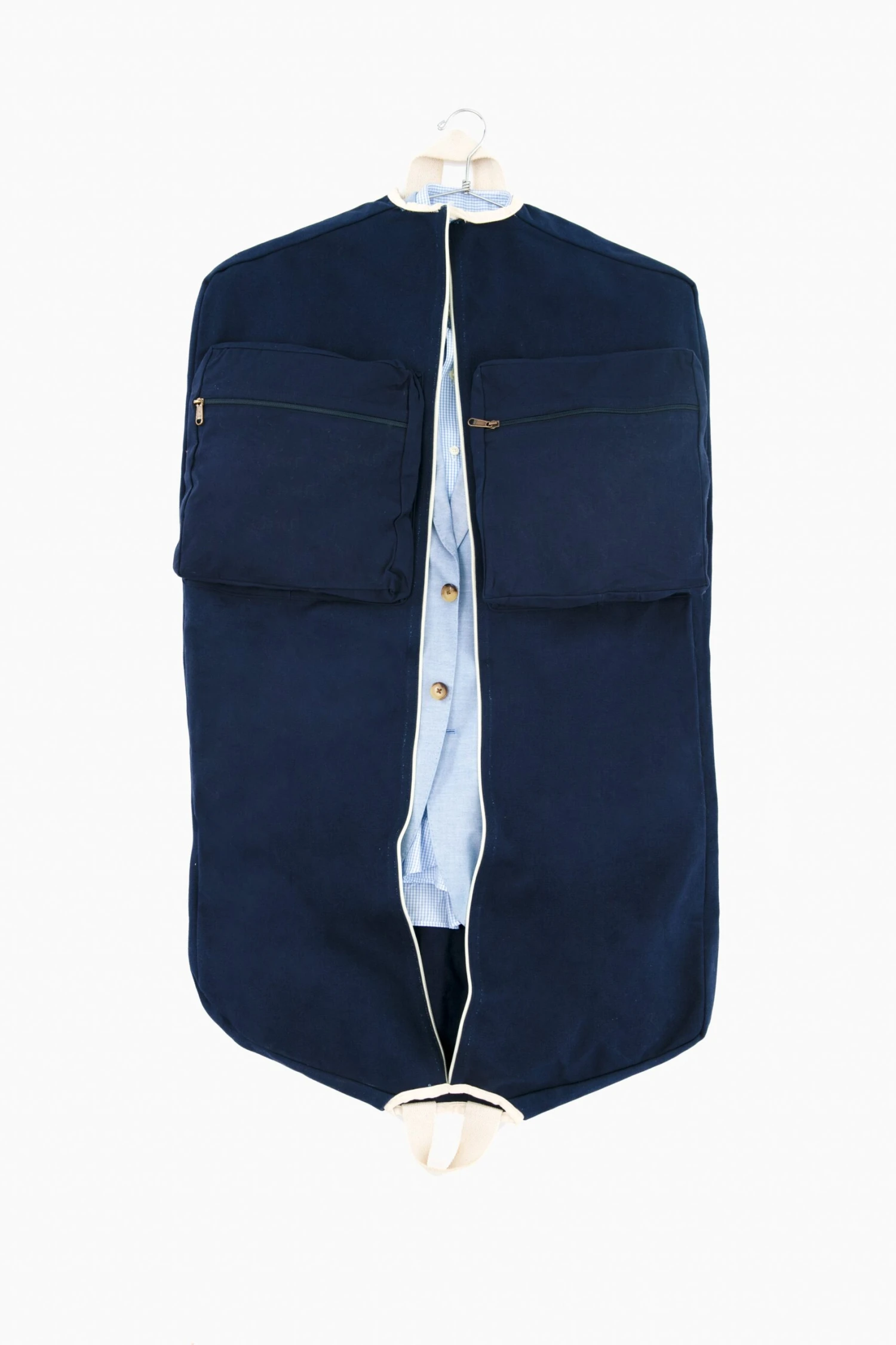 Navy Canvas Garment Bag 3 Navy Canvas Garment Bag - Image 3