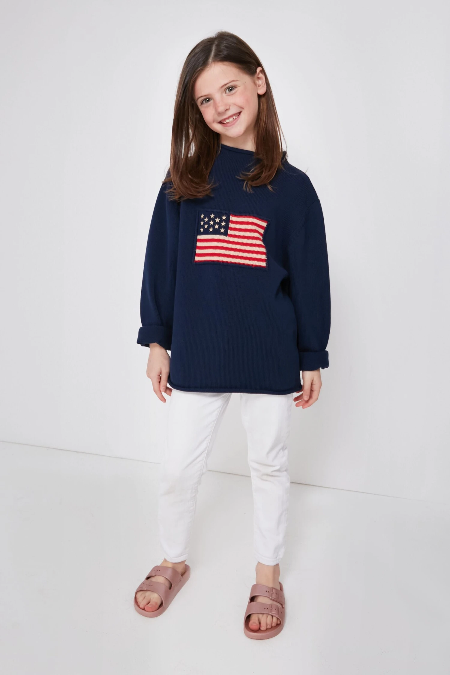 Kid's Navy Americana Sweater 2 Kid's Navy Americana Sweater - Image 2