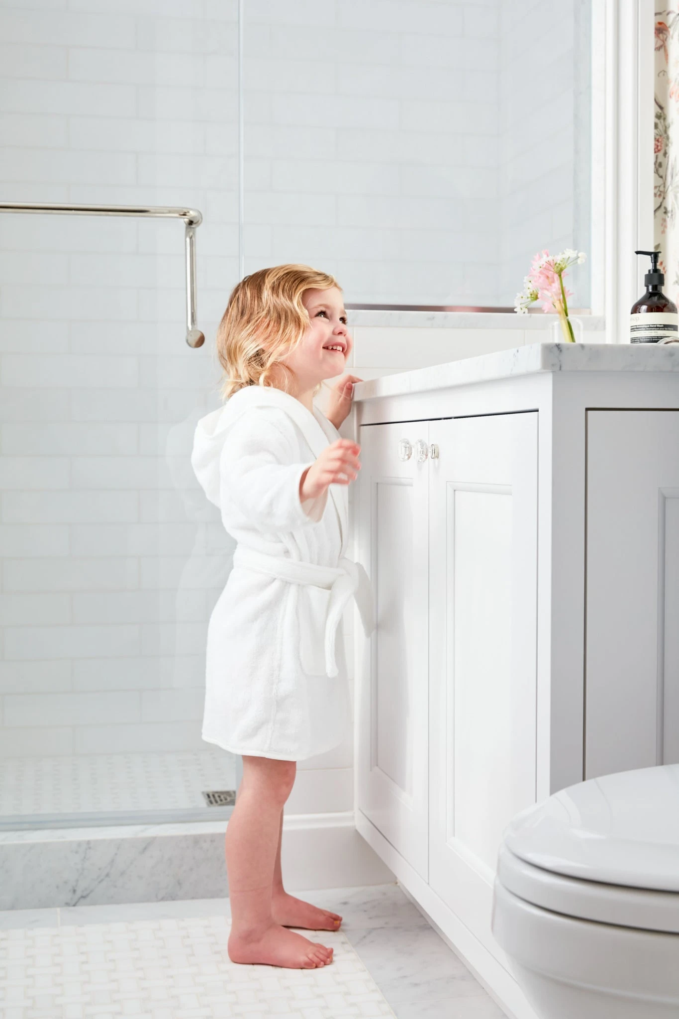 Exclusive Off White Piped Edge Kids Bathrobe 2 Exclusive Off White Piped Edge Kids Bathrobe - Image 2