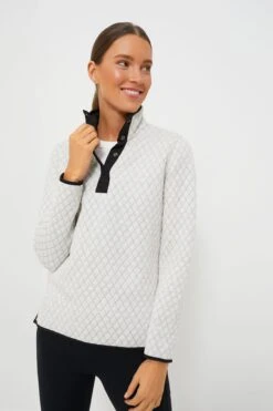 Marine Layer White And Black Corbet Reversible Pullover