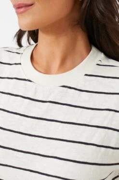 Marine Layer White And Black Stripe Heavy Slub Boxy Crew Crop Tee -Outfit And Shoe Sales Store fOPcc685c8oRcP2YMpEVEtQEa0dICrMS 1