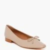 Beige Leather Monica Flats