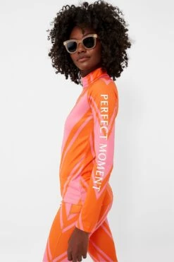 Azalea Pink And Orange Chevron Print Thermal Half Zip -Outfit And Shoe Sales Store fts9SRDM6JXLR36epuSq0auYzJKp66HV 1