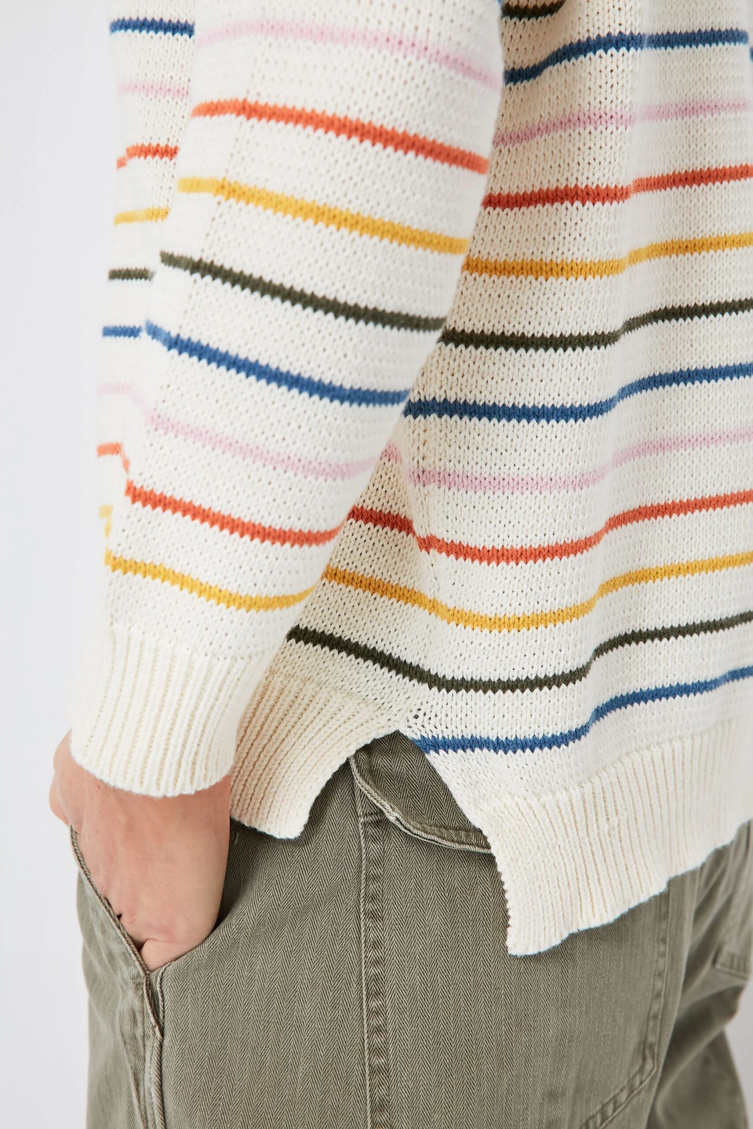 Rainbow 5 Stripe Organic Carolyn Sweater 5 Rainbow 5 Stripe Organic Carolyn Sweater - Image 5