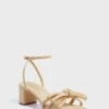 Loeffler Randall Natural Straw Mikel Mid Heel Bow Sandal