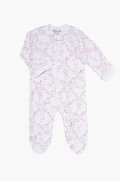 Pink Bears Trellace Zipper Footie