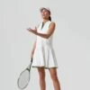 White And French Quarter Zip Emma Tennis Dress