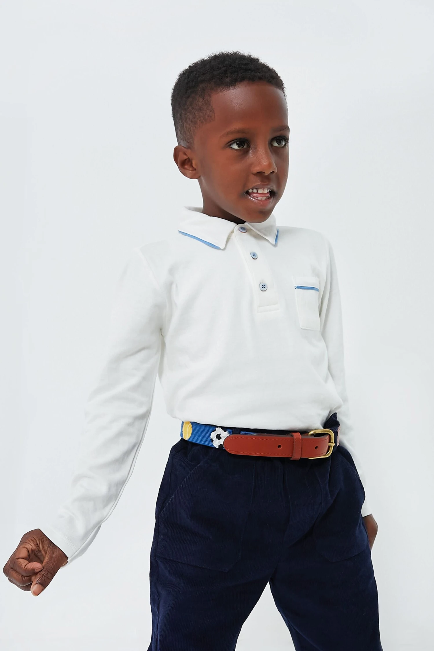 Blue Piping Parker Long Sleeve Polo 4 Blue Piping Parker Long Sleeve Polo - Image 4