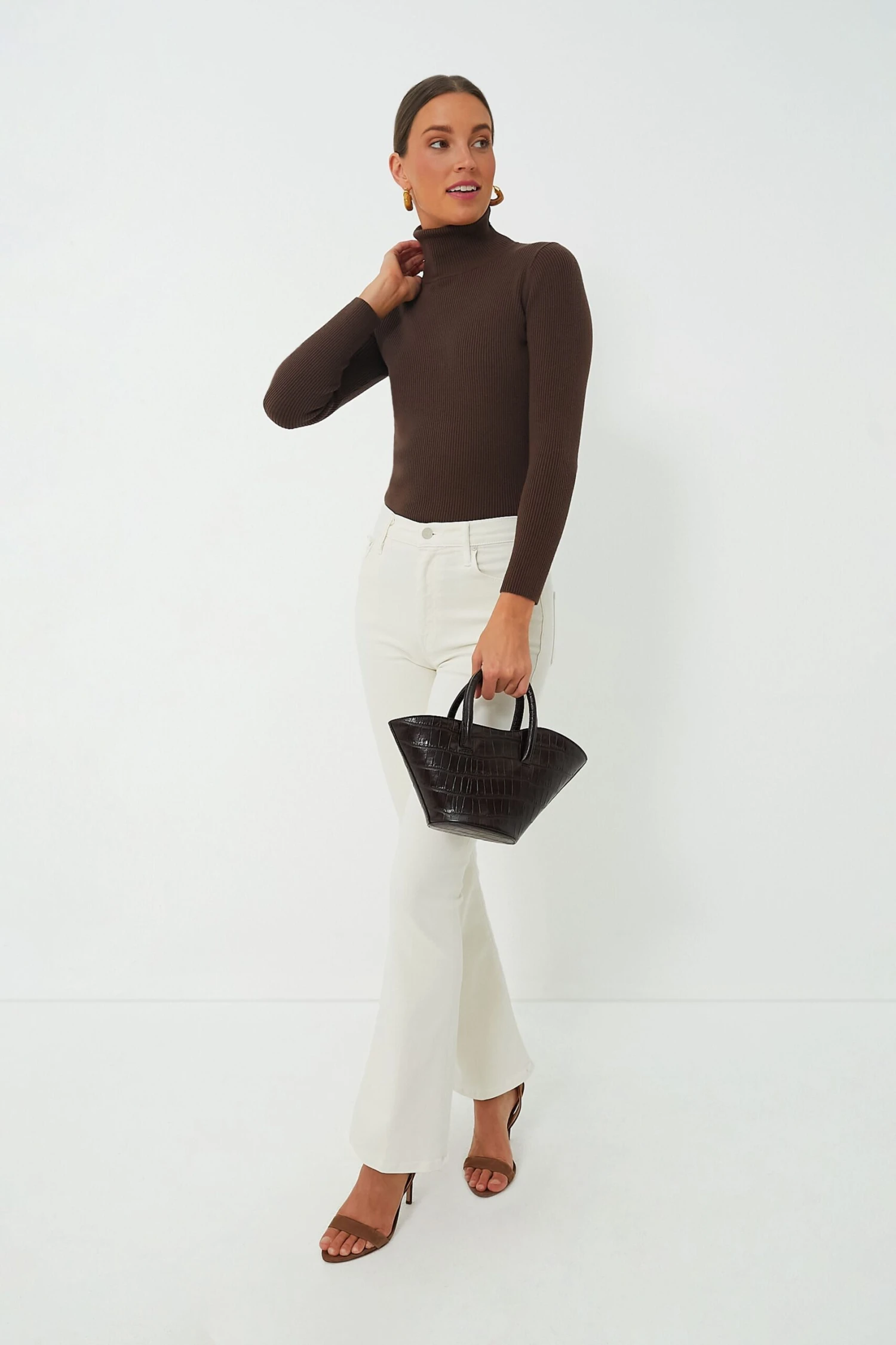 Brown Arlo Ribbed Turtleneck 2 Brown Arlo Ribbed Turtleneck - Image 2