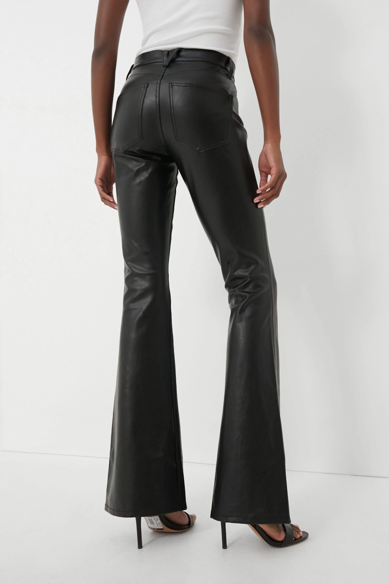 Veronica Beard Black Vegan Leather Beverly High Rise Skinny Flare 4 Veronica Beard Black Vegan Leather Beverly High Rise Skinny Flare - Image 4