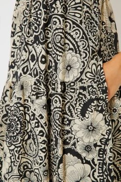 Black & Cream Floral Tiered Tilly Dress -Outfit And Shoe Sales Store iaZchzLbU5YvPBptJpiWSQD01nrbCWQd 1