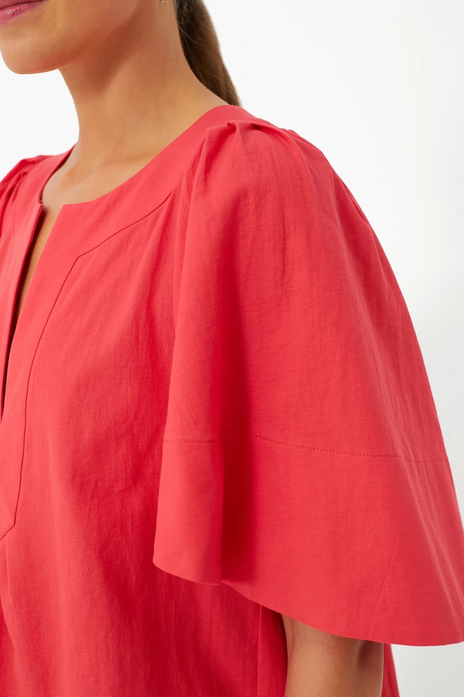 Red Finley Flutter Sleeve Top 5 Red Finley Flutter Sleeve Top - Image 5