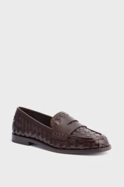 Loeffler Randall Espresso Woven Rachel Loafers