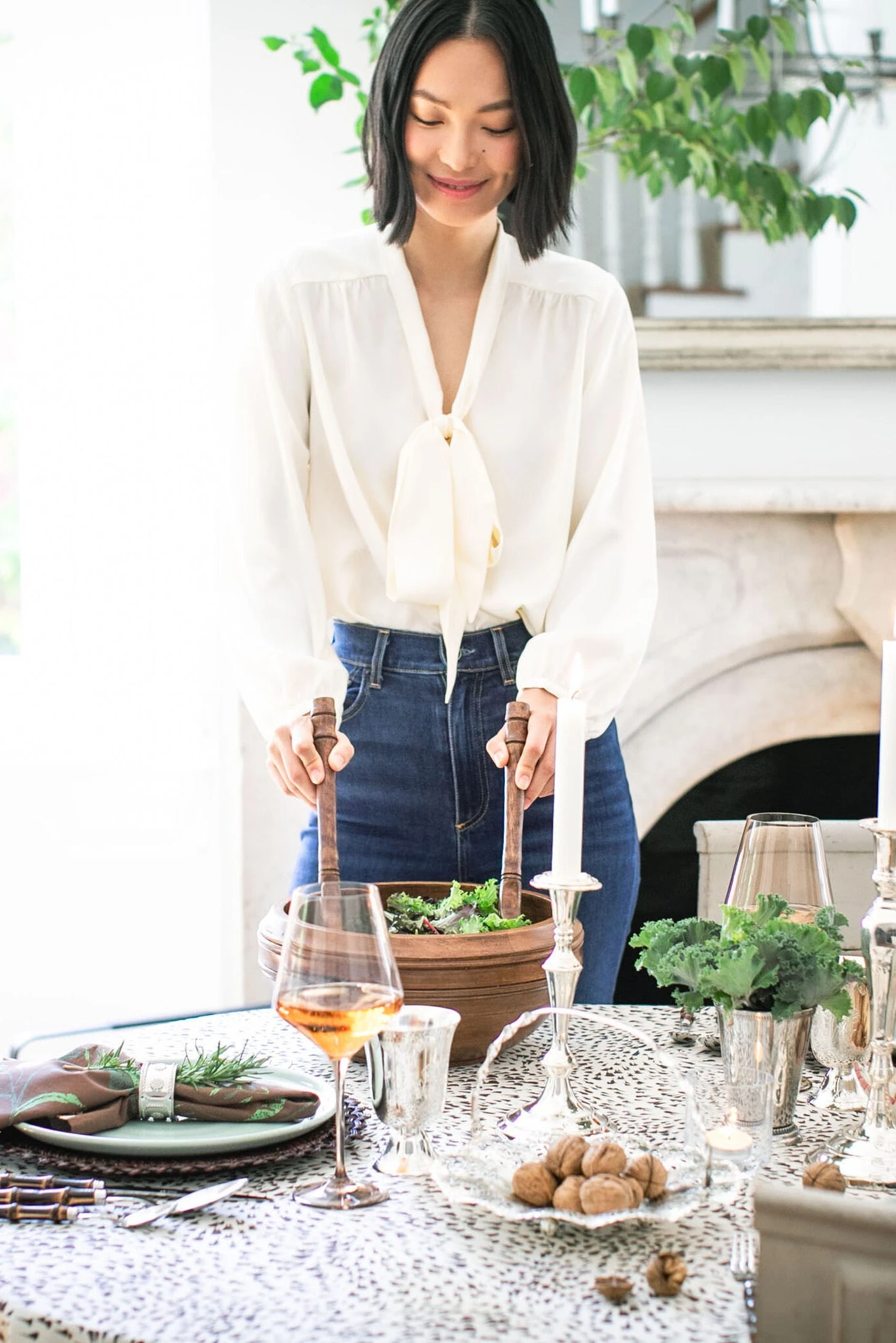 Ivory Satin Eva Blouse 7 Ivory Satin Eva Blouse - Image 7