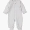 Gray Classic Rib Zipper Footie