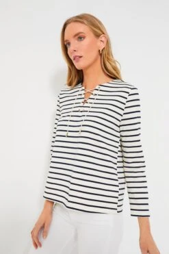 Navy Stripe Manon Popover -Outfit And Shoe Sales Store jx3rmobV3riTpzdWQfbNJ59rR8saoDqr 1