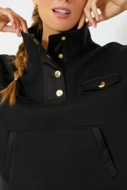 Black Snap Neck Bailey Pullover -Outfit And Shoe Sales Store kTU7VGYaWXDpb3Y1Zz0UsM2U2zOsH3wS 1