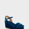 Indigo Girasol Velvet Platform Heels