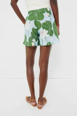 Green Waterlily Bizzy Linen Shorts -Outfit And Shoe Sales Store kUYdV2NaWWJP5R3FkTU02YTHcbZHyM1r 1