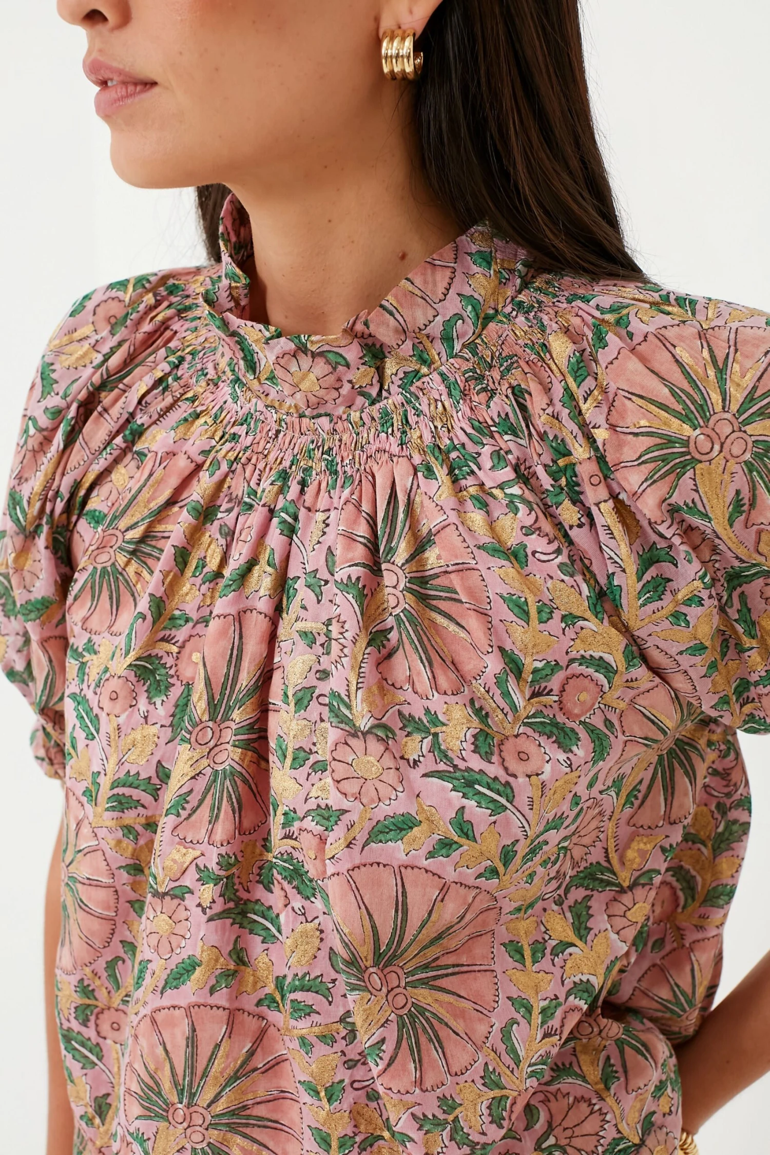 Rose Ankara Smocked Neck Top 5 Rose Ankara Smocked Neck Top - Image 5