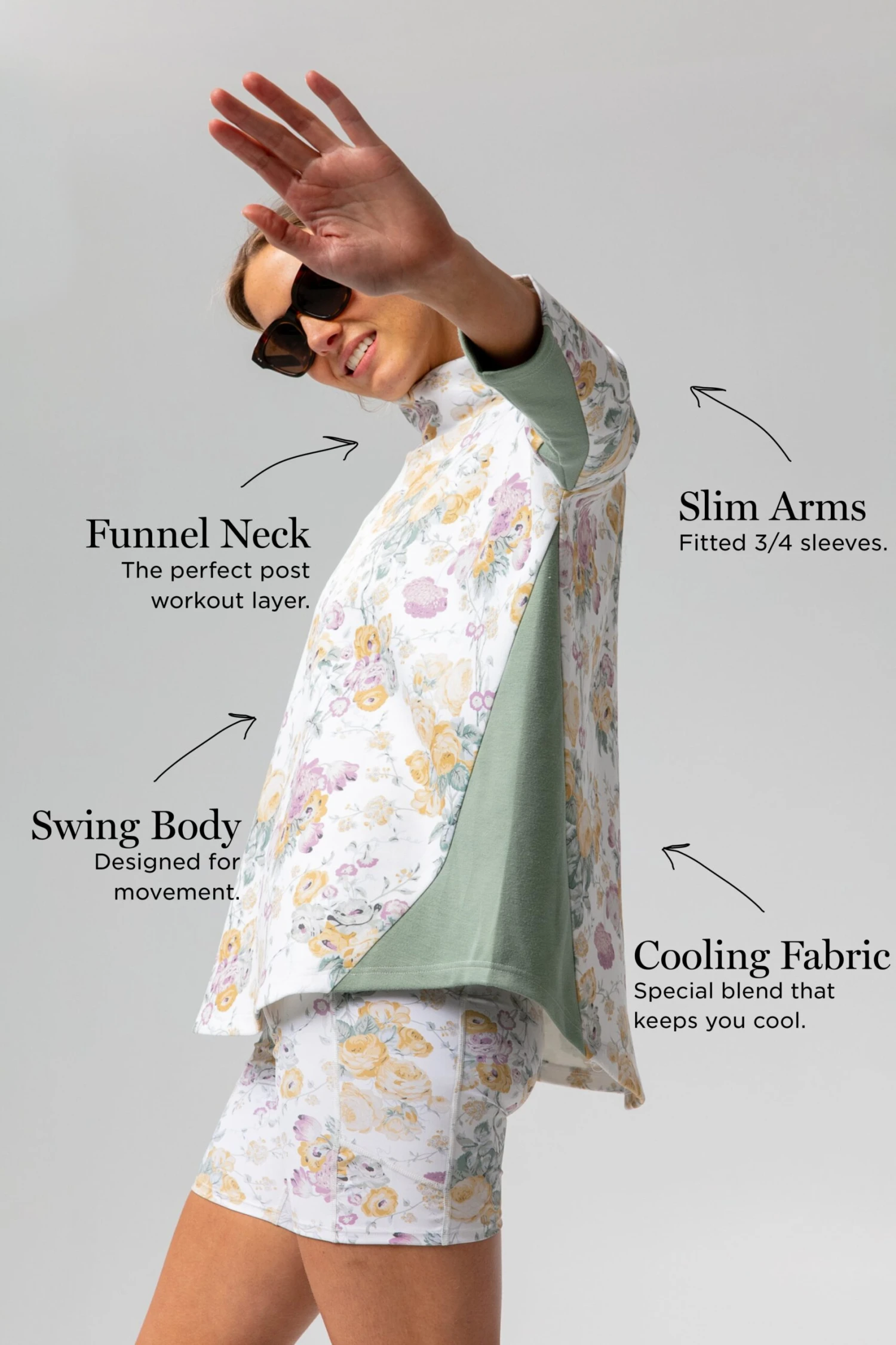 Meadow Green Chintz Ally Swing Sweatshirt 3 Meadow Green Chintz Ally Swing Sweatshirt - Image 3