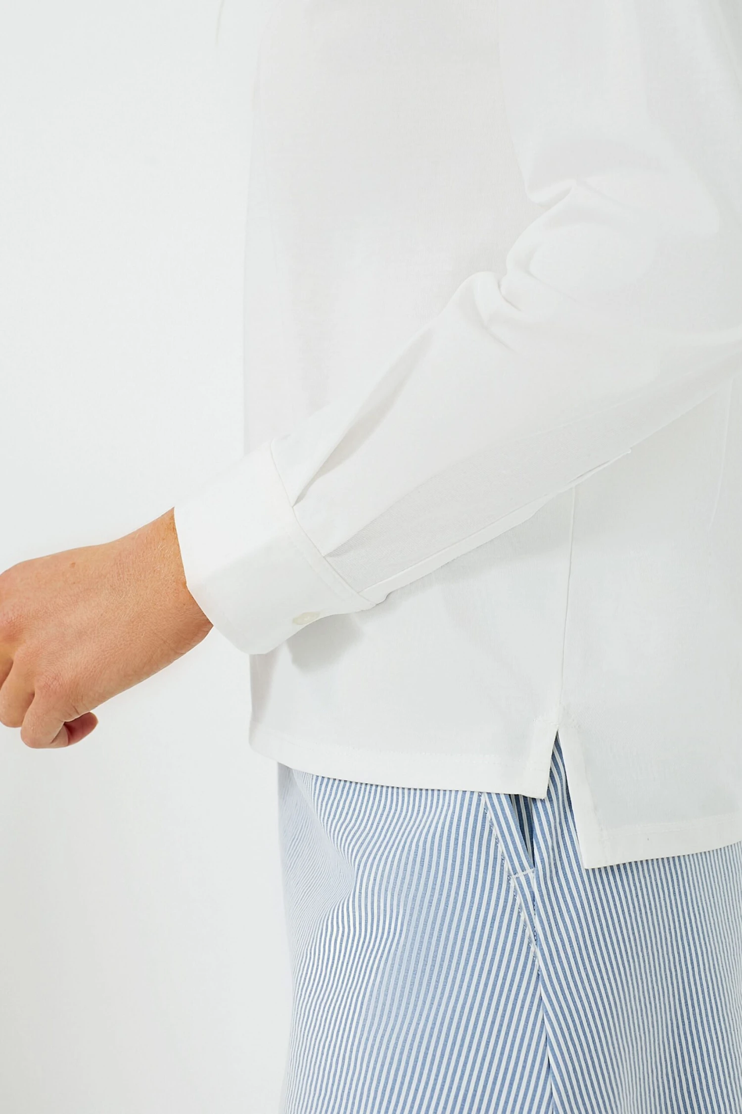 White Long Sleeve Performance Cotton Harrison Polo 6 White Long Sleeve Performance Cotton Harrison Polo - Image 6