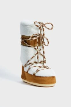 Moon Boot Whisky Off White Icon Shearling Boots