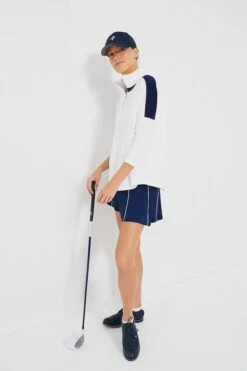 White And Navy Amelie Quarter Zip -Outfit And Shoe Sales Store l6NmG8xWfTtXshUKd1g1zKN2oGlkXLbB 1