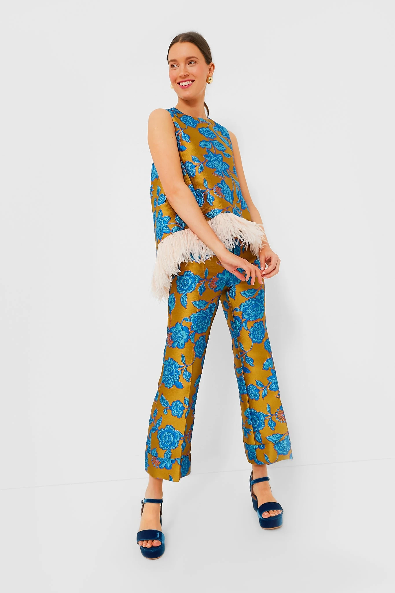 Indigo Girasol Velvet Platform Heels 2 Indigo Girasol Velvet Platform Heels - Image 2