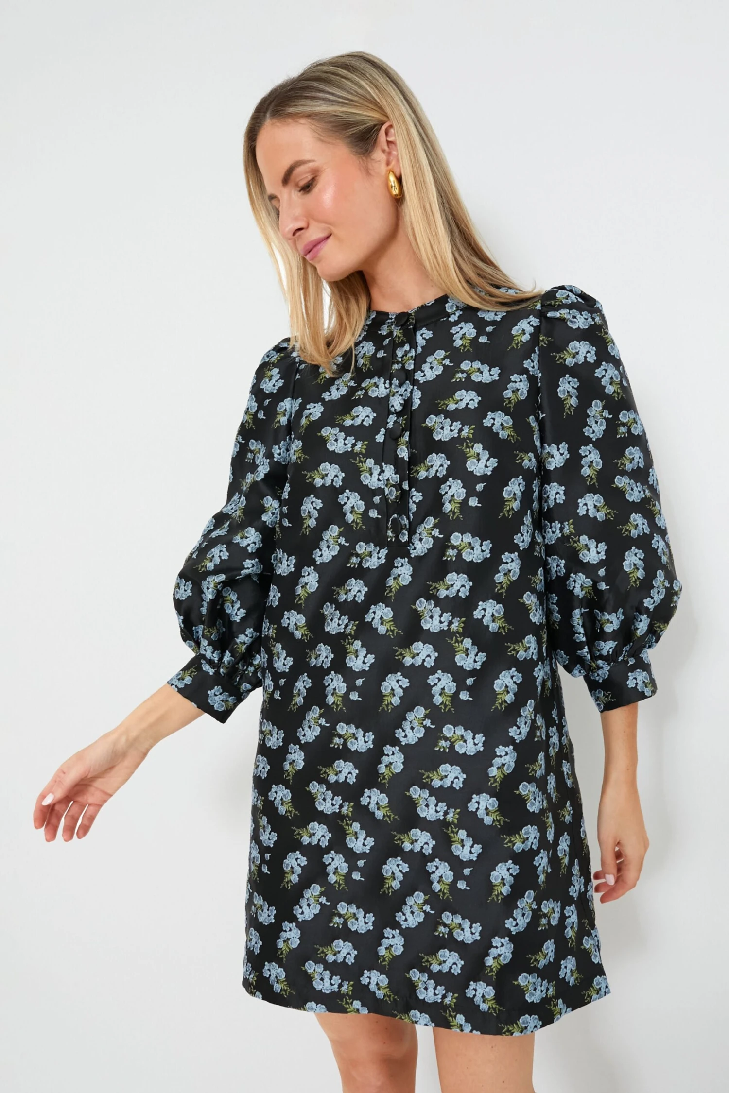 Black Heirloom Jacquard Samantha Dress 2 Black Heirloom Jacquard Samantha Dress - Image 2