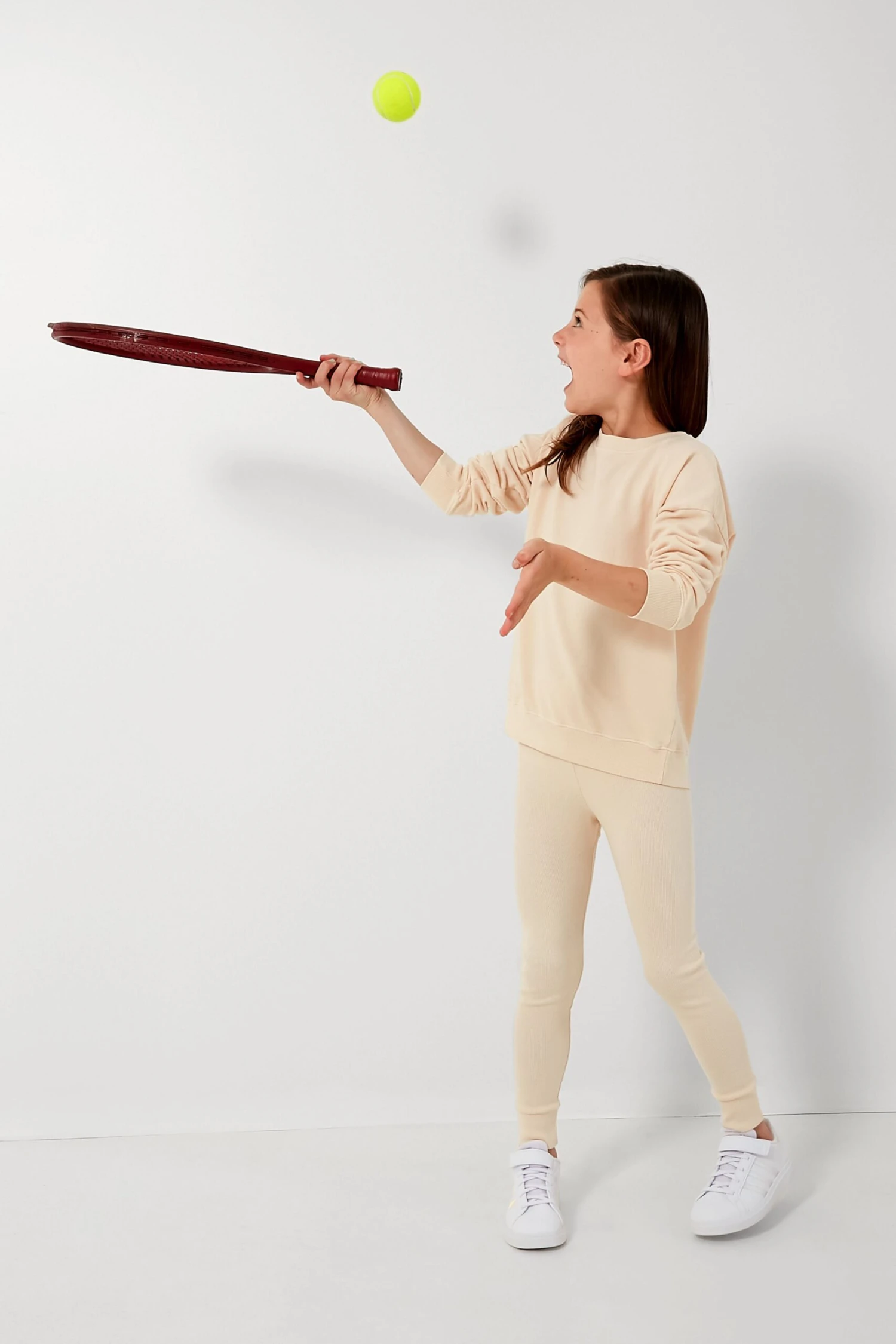 Natural Essential Rib Leggings 2 Natural Essential Rib Leggings - Image 2