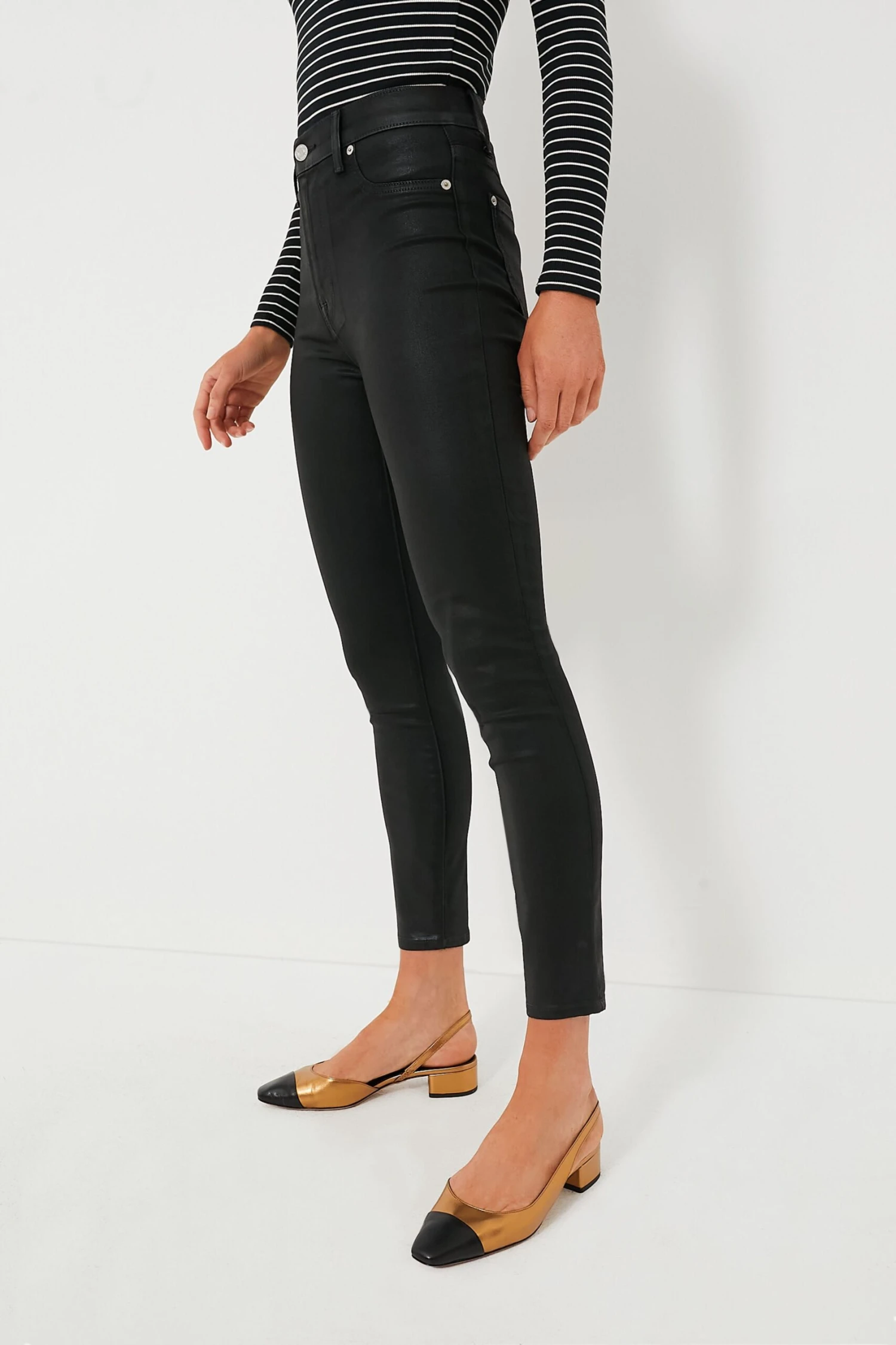 7 For All Mankind The Black Coated High Waist Ankle Skinny 3 7 For All Mankind The Black Coated High Waist Ankle Skinny - Image 3