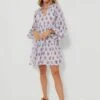 Lavender Atherton Balloon Sleeve Short Dress