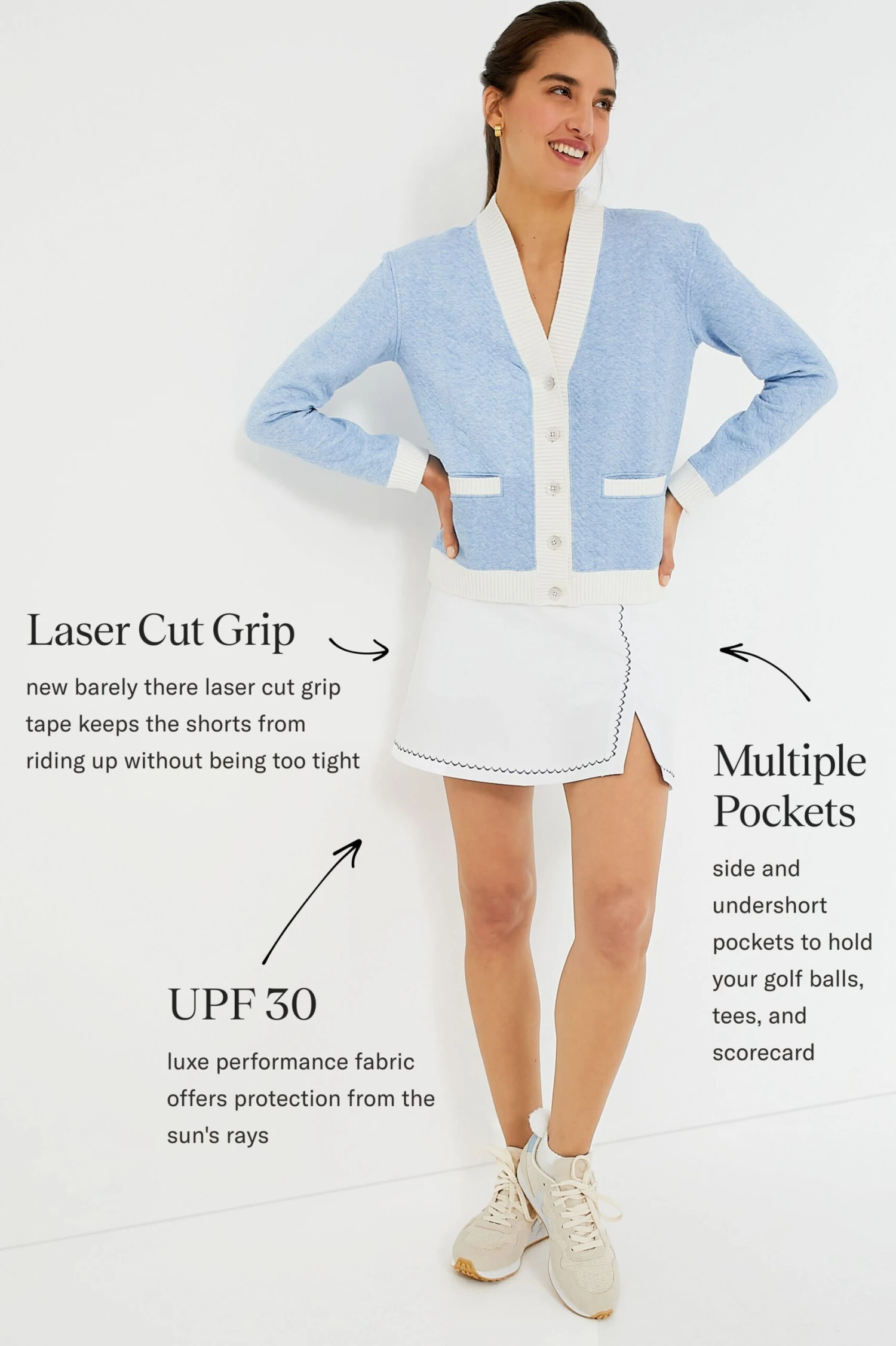 White 16 Inch Halliet Golf Skirt 3 White 16 Inch Halliet Golf Skirt - Image 3